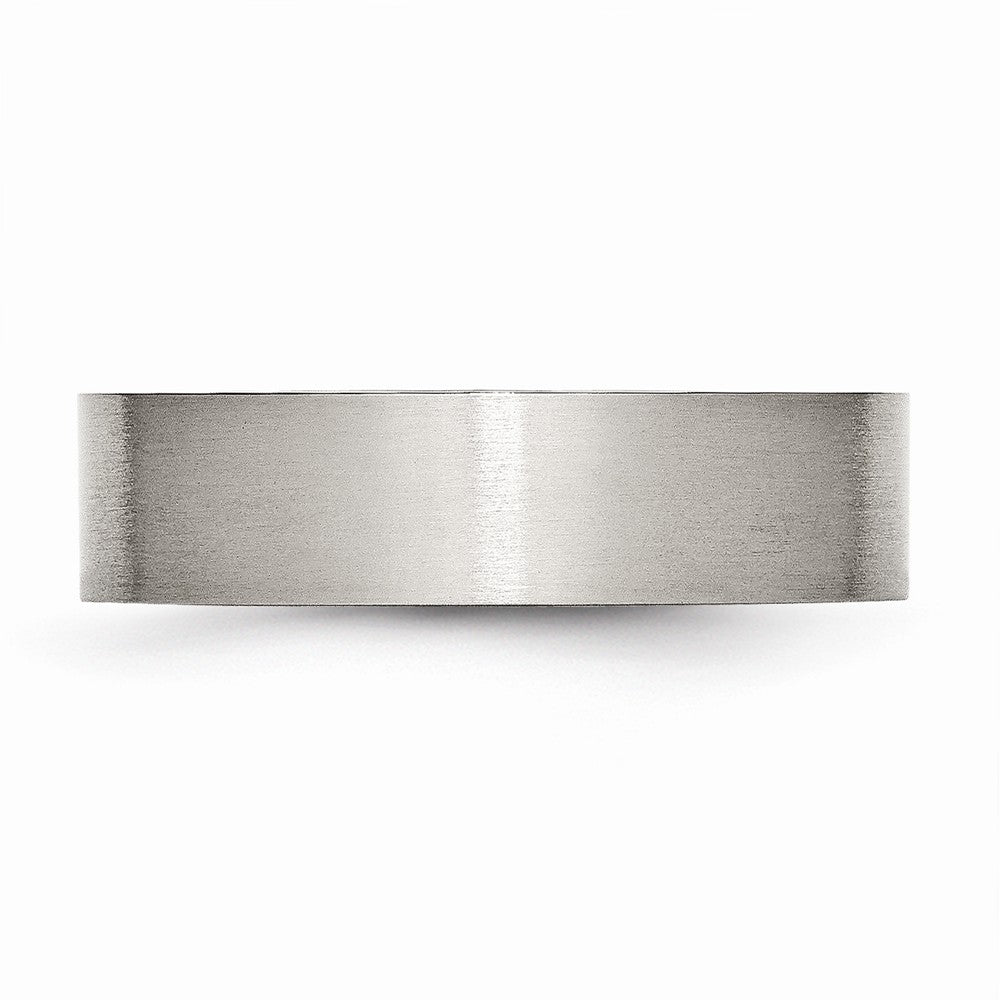 Chisel Stainless Steel Flat 6mm Brushed Wedding Band