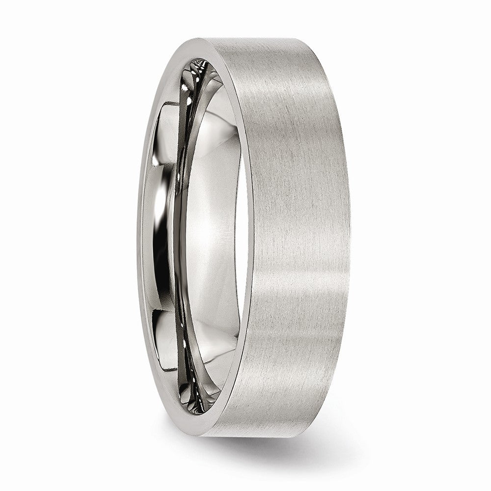 Chisel Stainless Steel Flat 6mm Brushed Wedding Band
