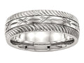 Chisel Stainless Steel Polished bright Cut Ring