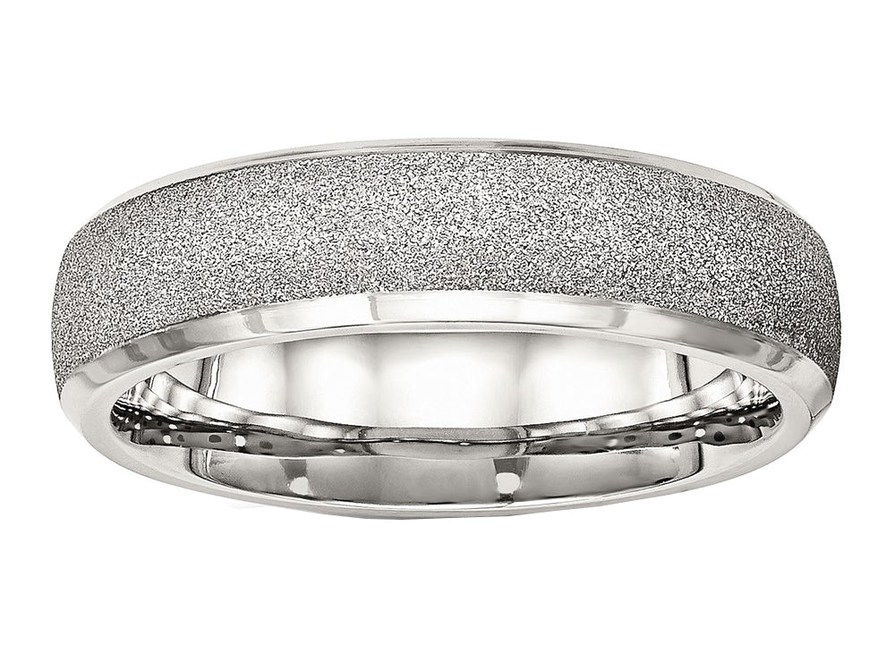 Chisel Stainless Steel Polished Laser Cut Ring
