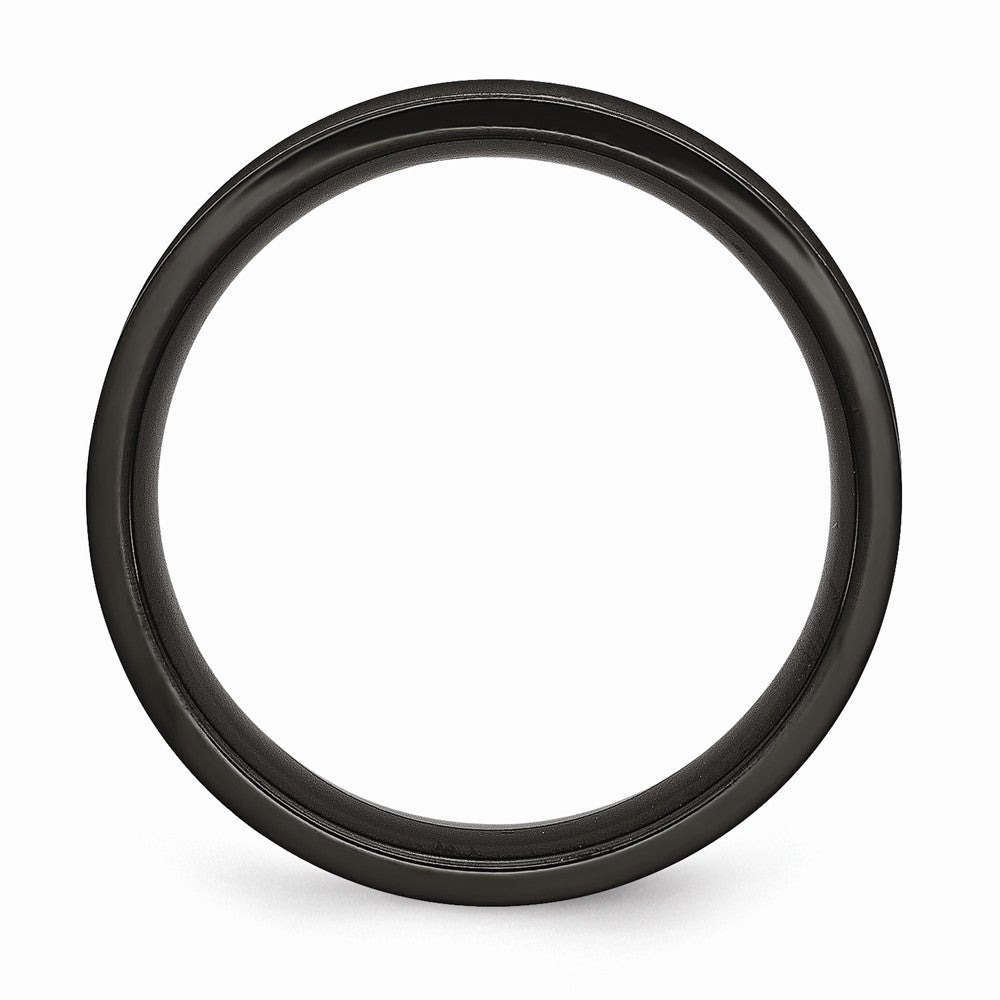 Chisel Stainless Steel Concave Crosses and Black Ip-plated 6mm Wedding Band