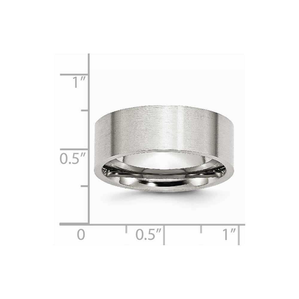 Chisel Stainless Steel Flat 8mm Brushed Wedding Band