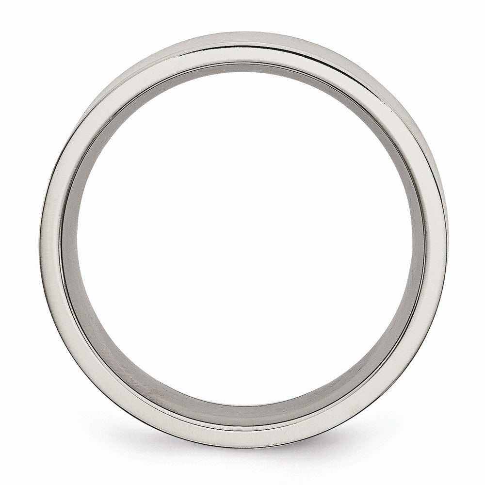Chisel Stainless Steel Flat 8mm Brushed Wedding Band