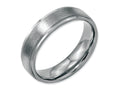Chisel Stainless Steel Grooved Edge 6mm Brushed And Polished Wedding Band