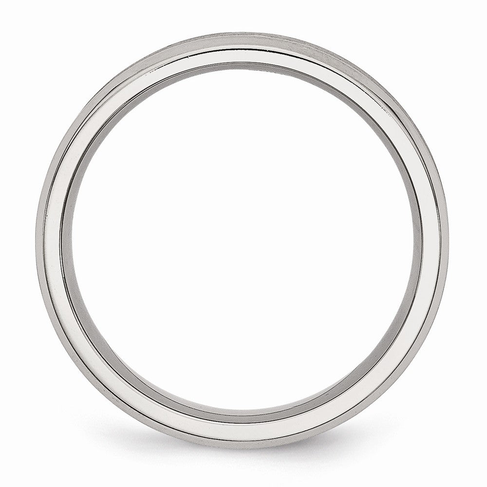 Chisel Stainless Steel Concave Beveled Edge 6mm Brushed/polished Wedding Band