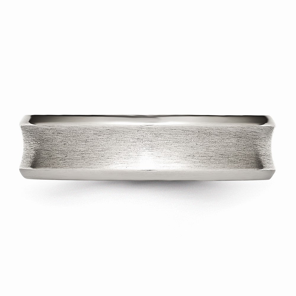 Chisel Stainless Steel Concave Beveled Edge 6mm Brushed/polished Wedding Band