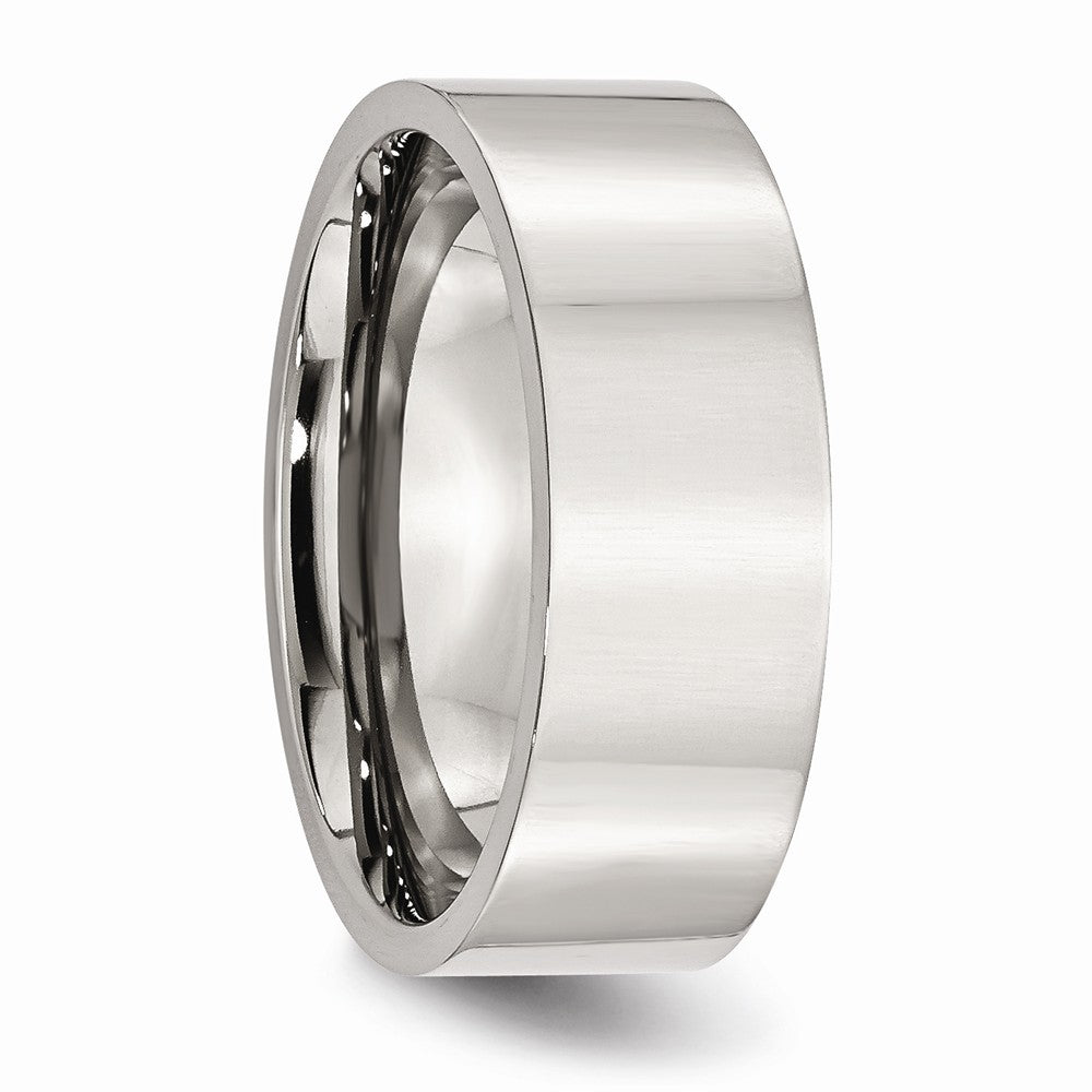 Chisel Stainless Steel Flat 8mm Polished Wedding Band