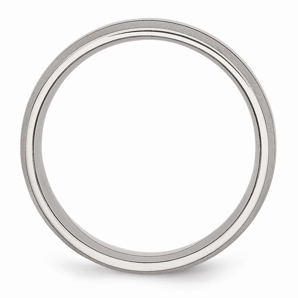 Chisel Stainless Steel Grooved 8mm Brushed And Polished Wedding Band