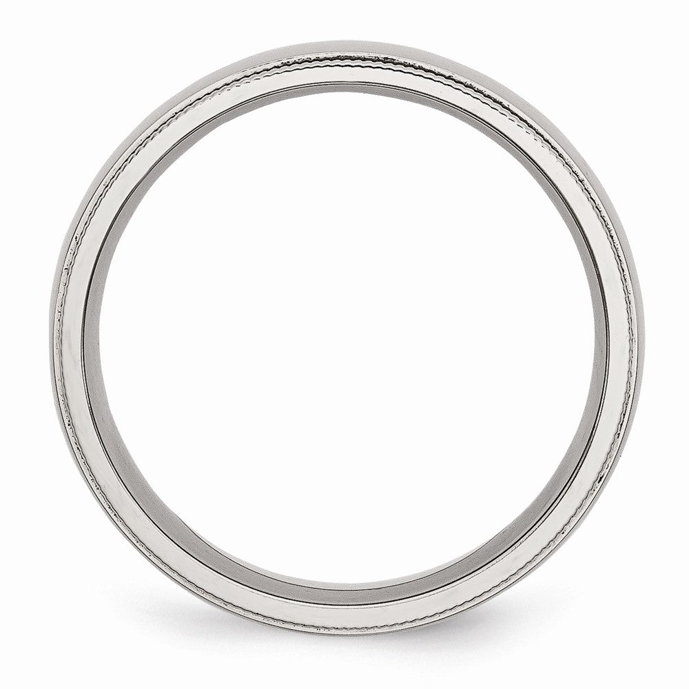 Chisel Stainless Steel Grooved And Beaded 6mm Polished Wedding Band