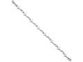 Chisel Stainless Steel Polished Sideways Cross Anklet