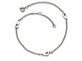 Chisel Stainless Steel Polished Hearts With 1in Extension Anklet