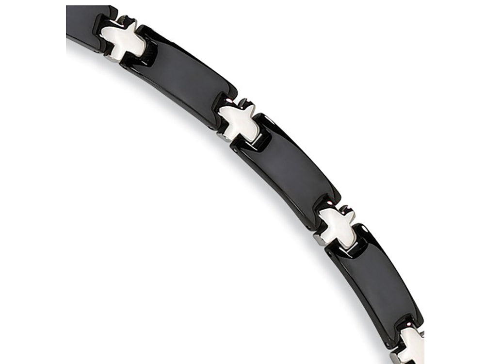 Chisel Stainless Steel Black-plated 8in Bracelet