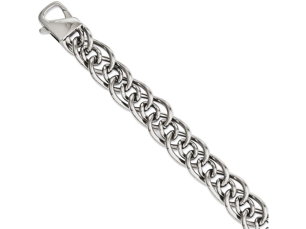 Chisel Stainless Steel Large and Small Ovals 8.25in Bracelet