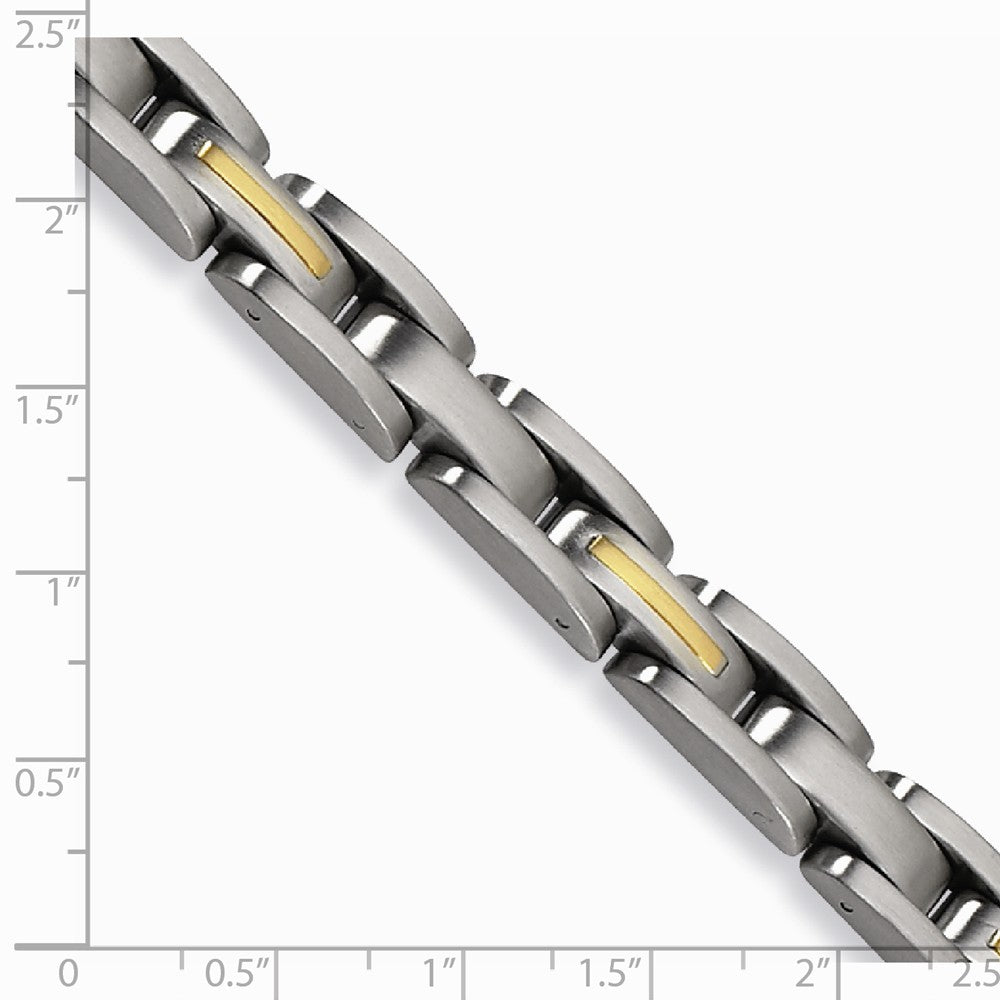 Chisel Stainless Steel 14k Yellow Inlay 8in Bracelet