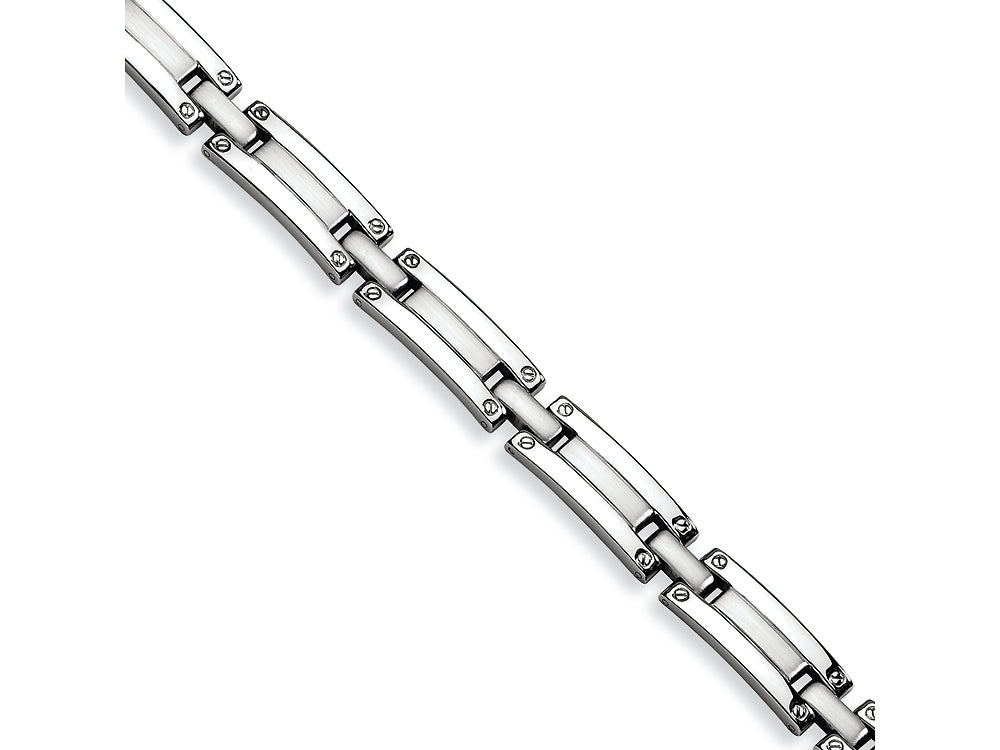 Chisel Stainless Steel Brushed and Polished Bracelet - 8.5 inches