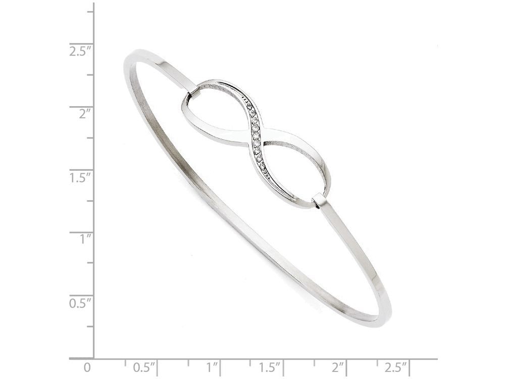 FJC Finejewelers Stainless Steel Infinity Polished CZ Bangle