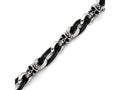 Chisel Stainless Steel Polished Skulls/roses Leather Bracelet