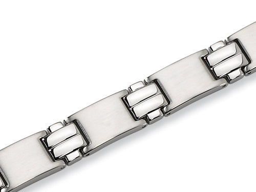 Chisel Stainless Steel Brushed and Polished Bracelet - 8.5 inches