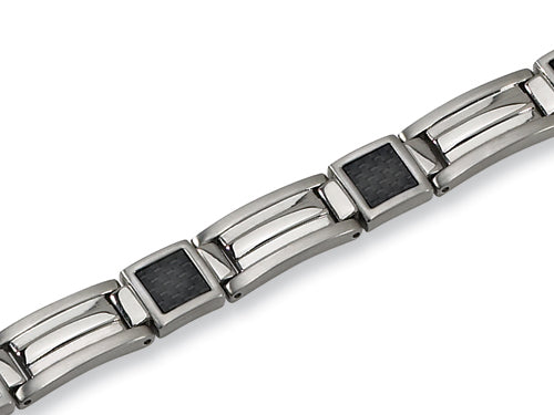 Chisel Stainless Steel Carbon Fiber Bracelet - 8.75 inches