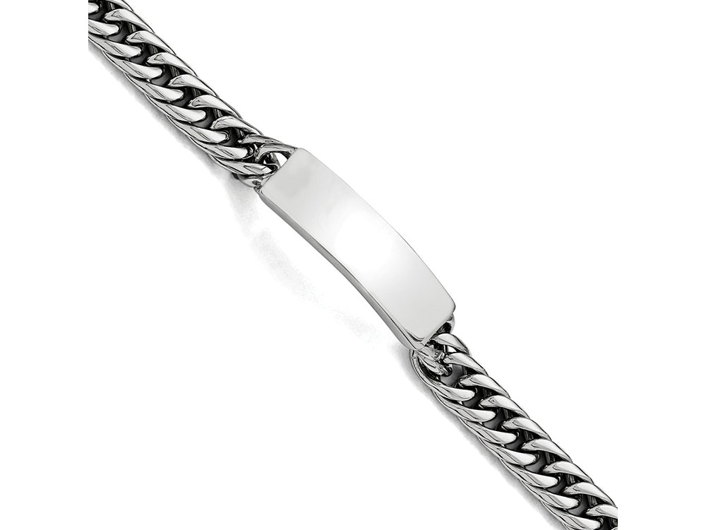 Chisel Stainless Steel Polished And Antiqued Curb Id Link Bracelet