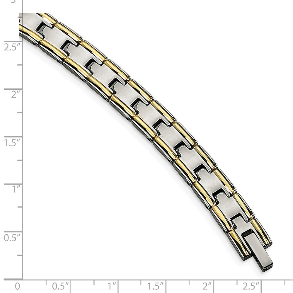 Chisel Stainless Steel and 24K Plated Polished Bracelet - 8.5 inches