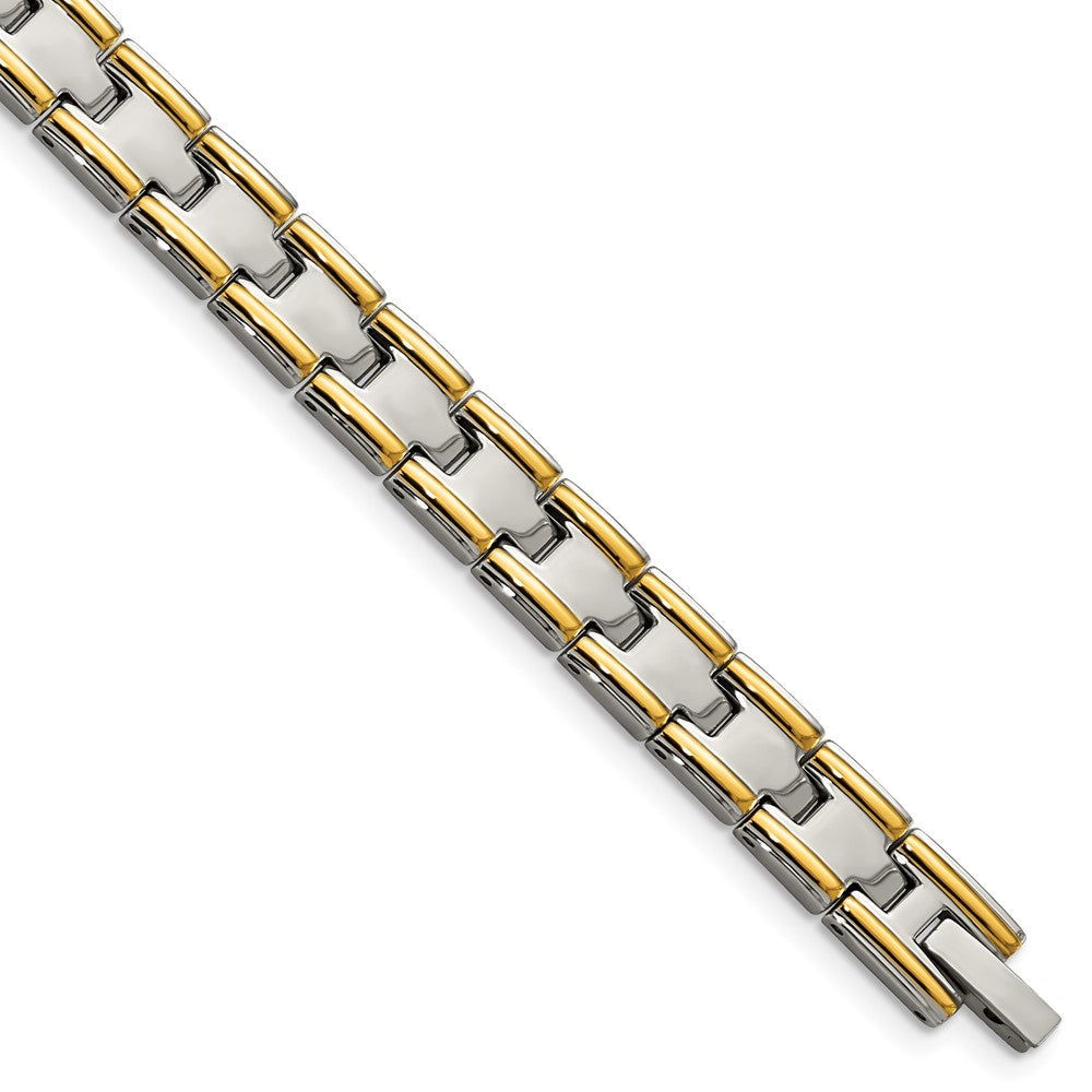 Chisel Stainless Steel and 24K Plated Polished Bracelet - 8.5 inches