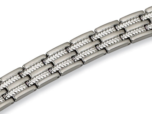 Chisel Stainless Steel Brushed and Polished Bracelet - 8.75 inches
