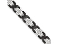 Chisel Stainless Steel Brushed And Polished Black Ip-plated W/ CZ Bracelet