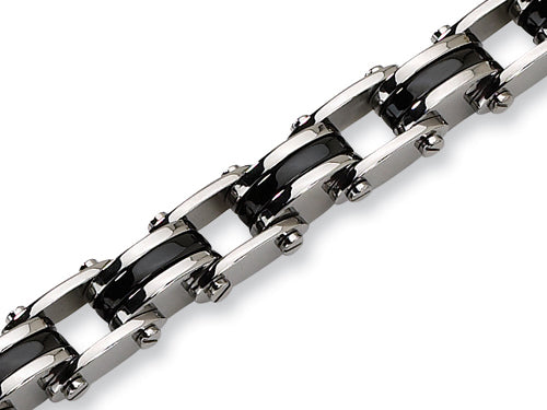 Chisel Stainless Steel Black Plating Bracelet - 8.75 inches
