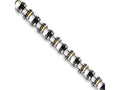 Chisel Stainless Steel 24k Plated and Black Rubber Bracelet - 8.75 inches