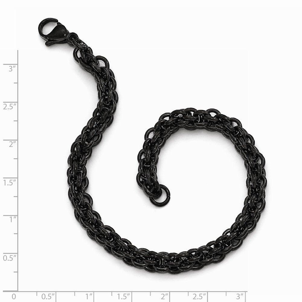 Chisel Stainless Steel Polished Black Ip-plated 9in Bracelet