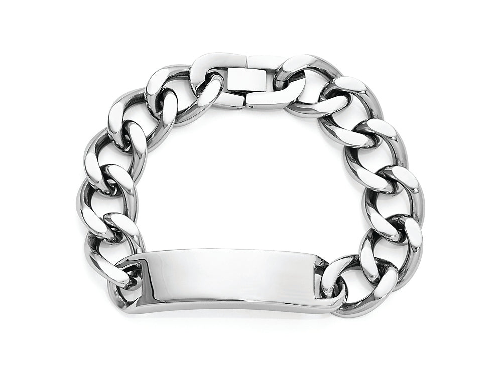 Chisel Stainless Steel Polished ID Bracelet - 9 inches