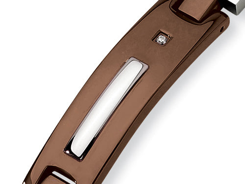 Chisel Stainless Steel and Chocolate color IP - 8.5 inches Bracelet