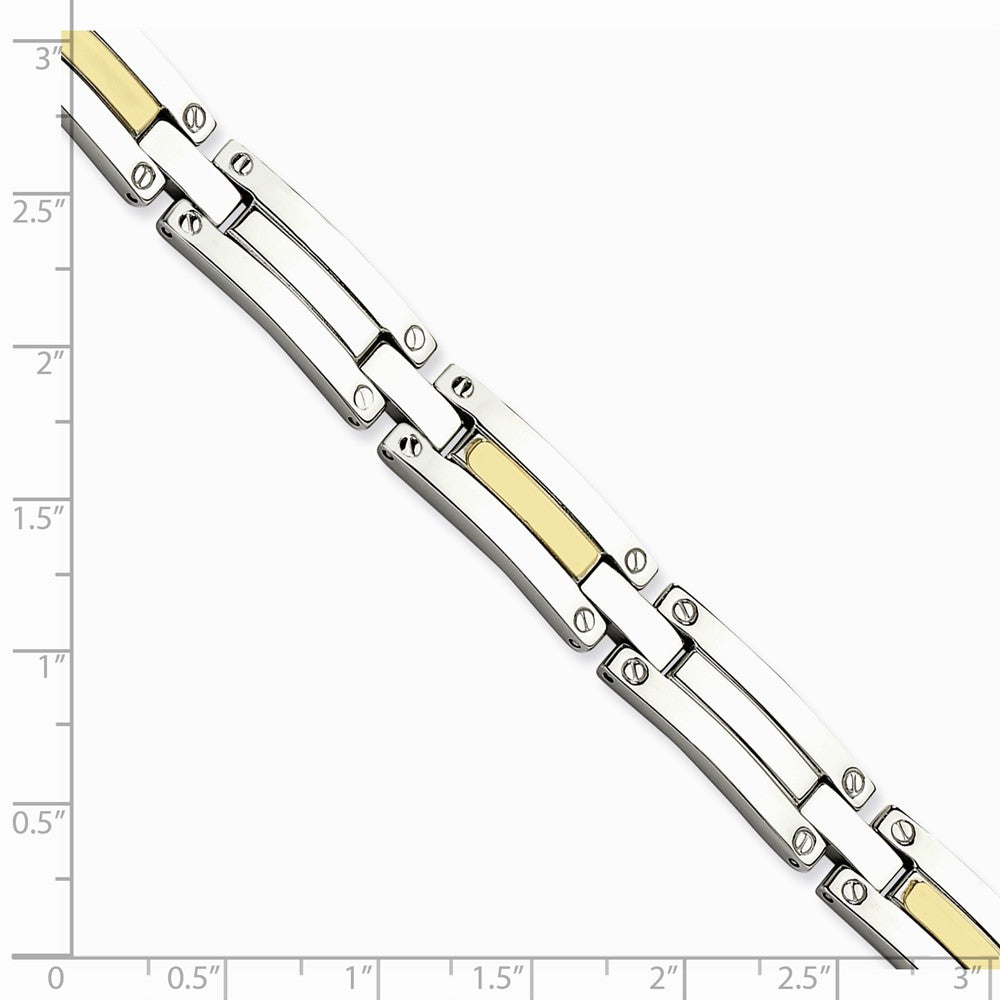 Chisel Stainless Steel and 14k Polished 8.5in Bracelet
