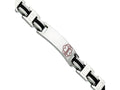 Chisel Stainless Steel Black Rubber Red Enamel 8in Medical Bracelet