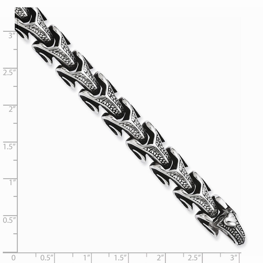 Chisel Stainless Steel Antiqued Bracelet