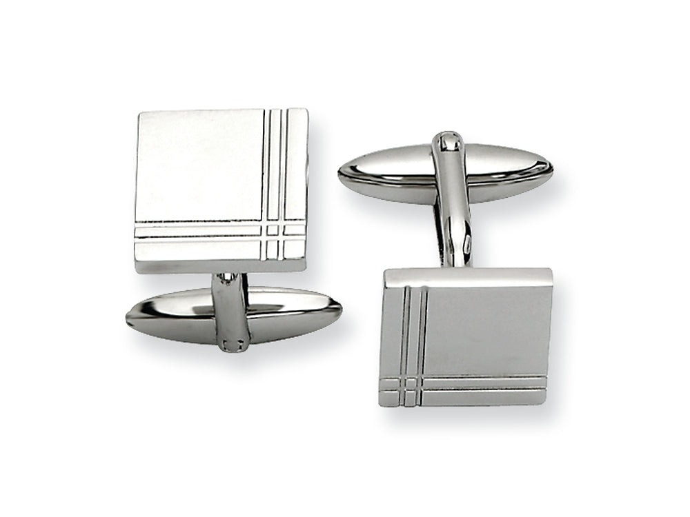 Chisel Stainless Steel Polished Cuff Links