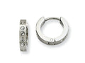 Chisel Stainless Steel CZ Hinged Hoop Earrings
