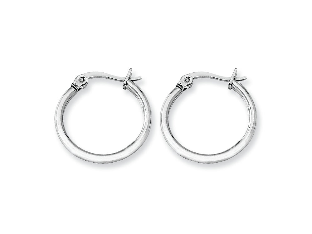 Chisel Stainless Steel 16mm Diameter Hoop Earrings