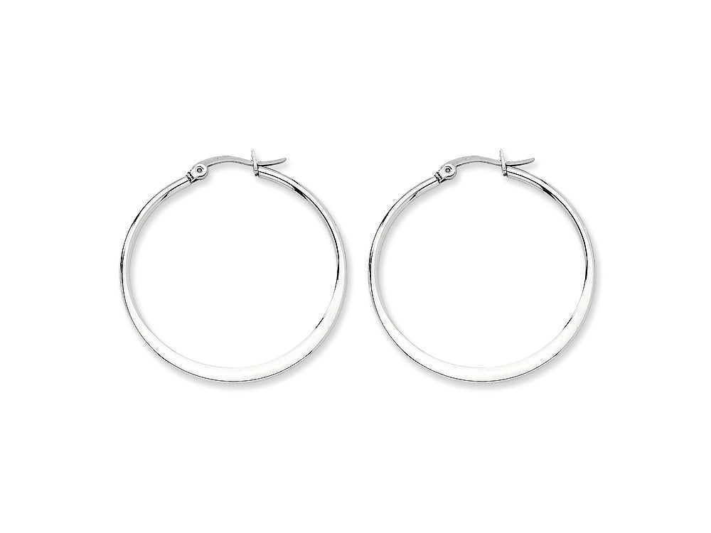 Chisel Stainless Steel 35mm Diameter Hoop Earrings