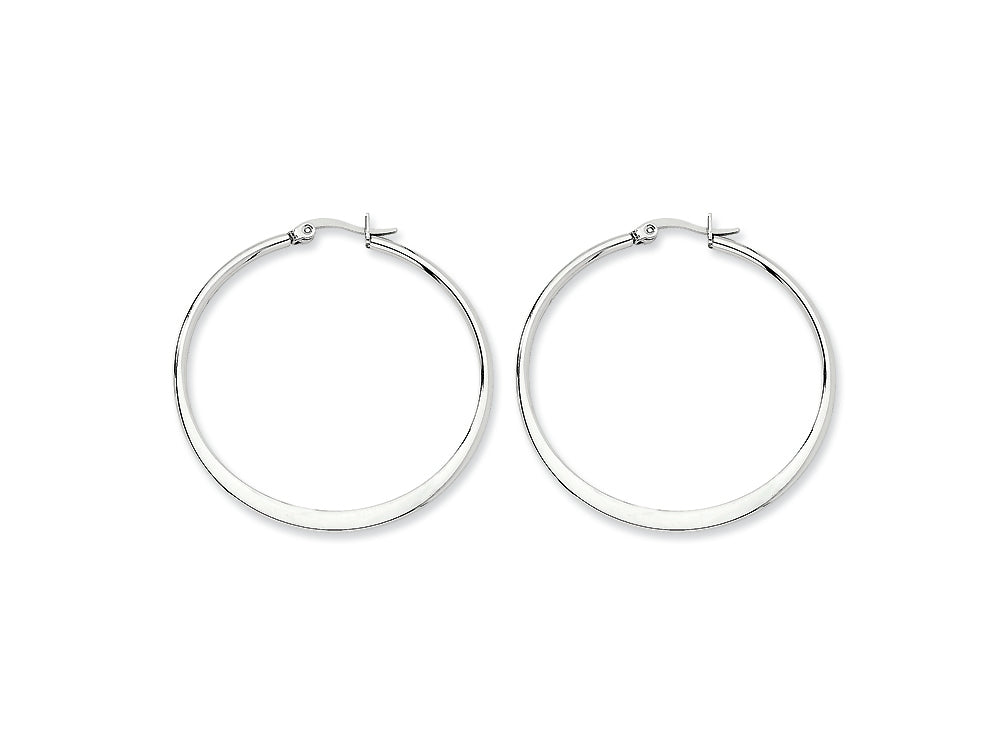 Chisel Stainless Steel 40mm Diameter Hoop Earrings
