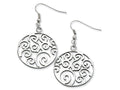 Chisel Stainless Steel Fancy Swirl Dangle Earrings