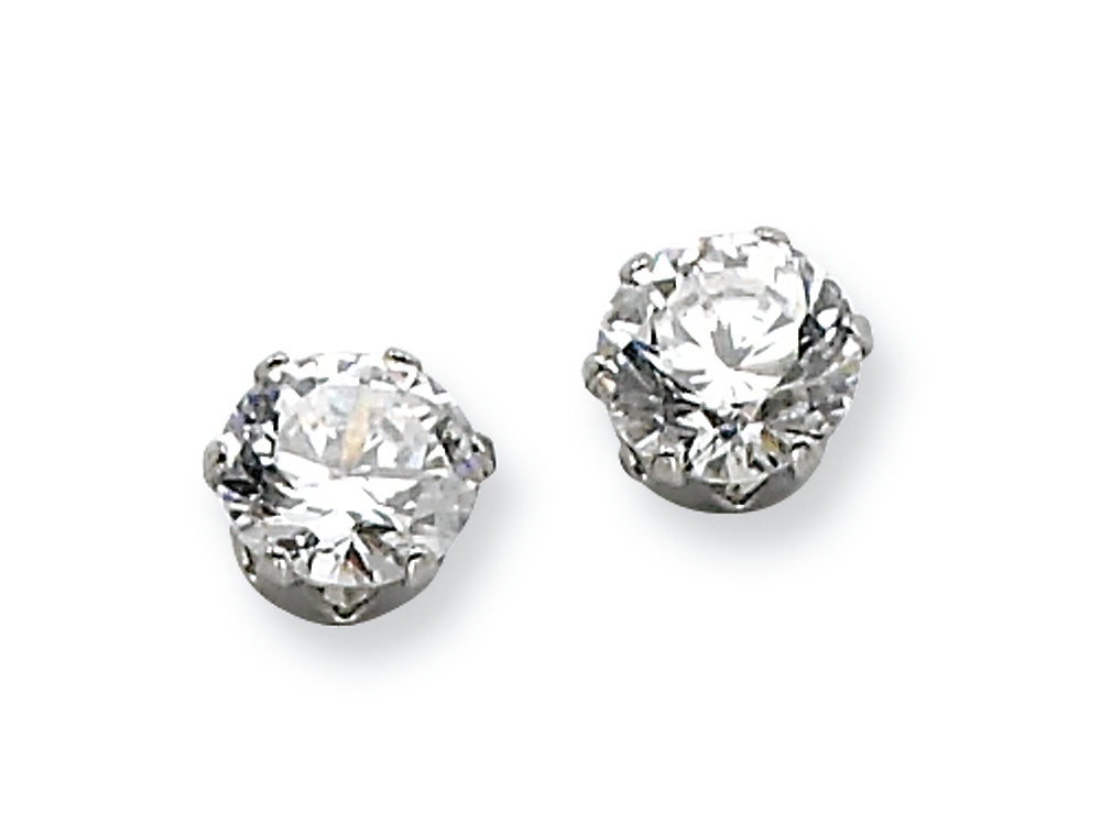 Chisel Stainless Steel 6mm CZ Stud Earrings