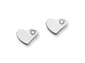 Chisel Stainless Steel CZ Polished Heart Post Earrings