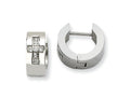 Chisel Stainless Steel CZ Cross Brushed and Polished Hinged Hoop Earrings