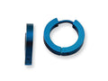 Chisel Stainless Steel Blue Ip-plated Hinged Hoop Earrings