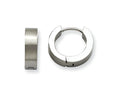 Chisel Stainless Steel Brushed and Polished Round Hinged Hoop Earrings