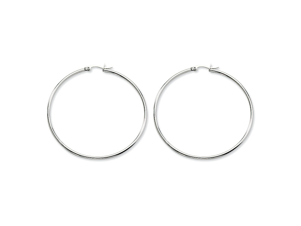 Chisel Stainless Steel Polished 60mm Hoop Earrings