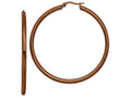 Chisel Stainless Steel Brown Ip Plated Round Hoop Earrings