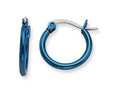 Chisel Stainless Steel Blue Ip Plated 15.5mm Hoop Earrings